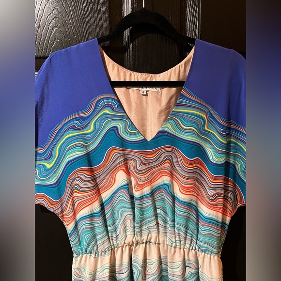 Trina Turk Caspian Agate Swirl Silk Dress - Picture 4 of 10